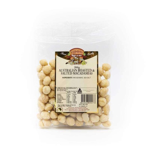 Yummy Au Roasted & Salted Macadamias 200G