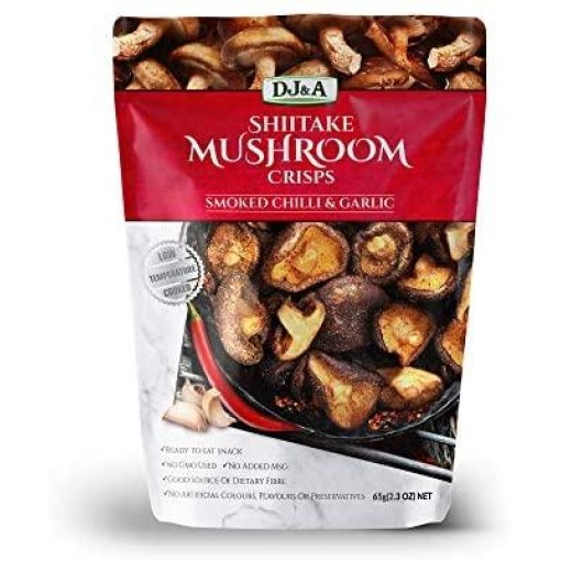 DJ&A SHITAKE MUSHROOM CRISPS SMOKED CHILLI 65G