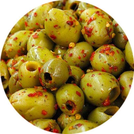 Green Olives W/ Crushed Chilli