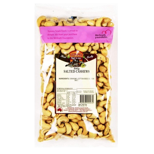 Yummy Cashews Salted 375Gr