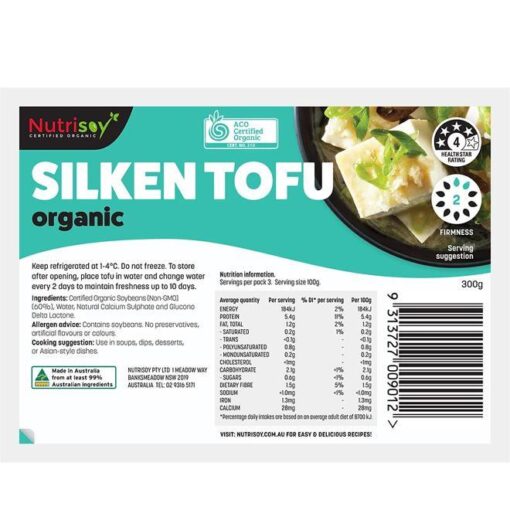 NUTRISOY ORGANIC SILKEN TOFU 300G